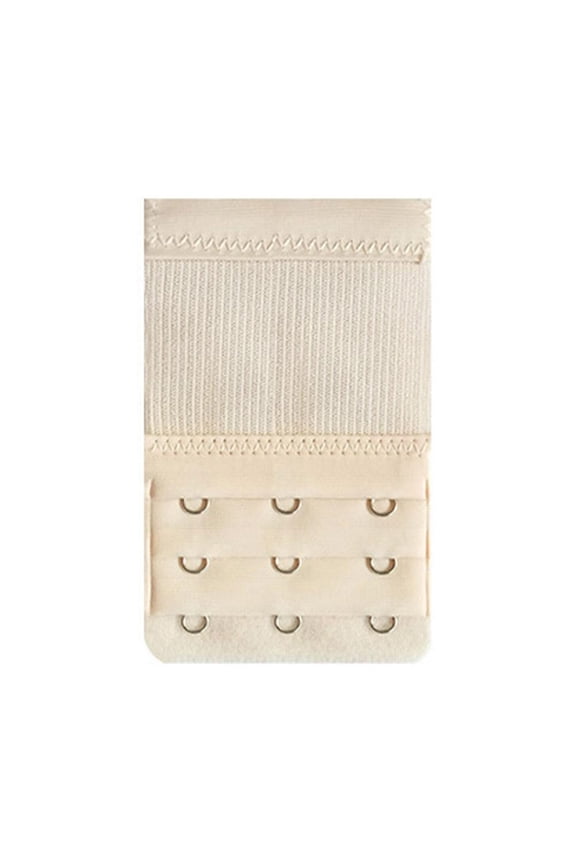 6pcs Elastic Bra Extender 3-Row Hook, 9.7x5.5cm Breathable Polyester Underwear Extension with Stretch Strap, Comfortable Back Buckle for Adjustable Bust Fit, Beige