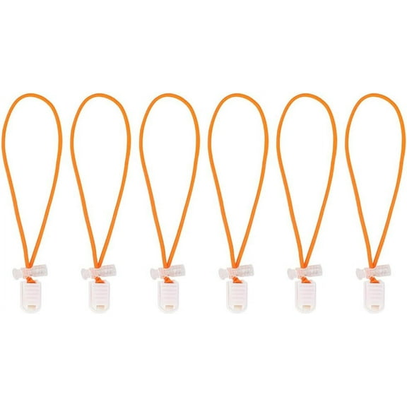 6pcs Elastic Cable Tie Orange Tools Clay Bag Tie & Tool Wraps Pottery Ceramic Bag Closure Adjustable Bungee Cord Reusable Cable Strap Toggle Tie for Cord Cable Ceramic Bag Closure