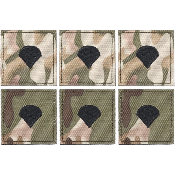 6pcs Embroidered Rank Insignia Staff Sergeant Patch Army Rank Patches Polyester Epaulette Camouflage for Outdoor Adventure Role Play and Model Showcase Teardrop 220.2inch Brown DIY
