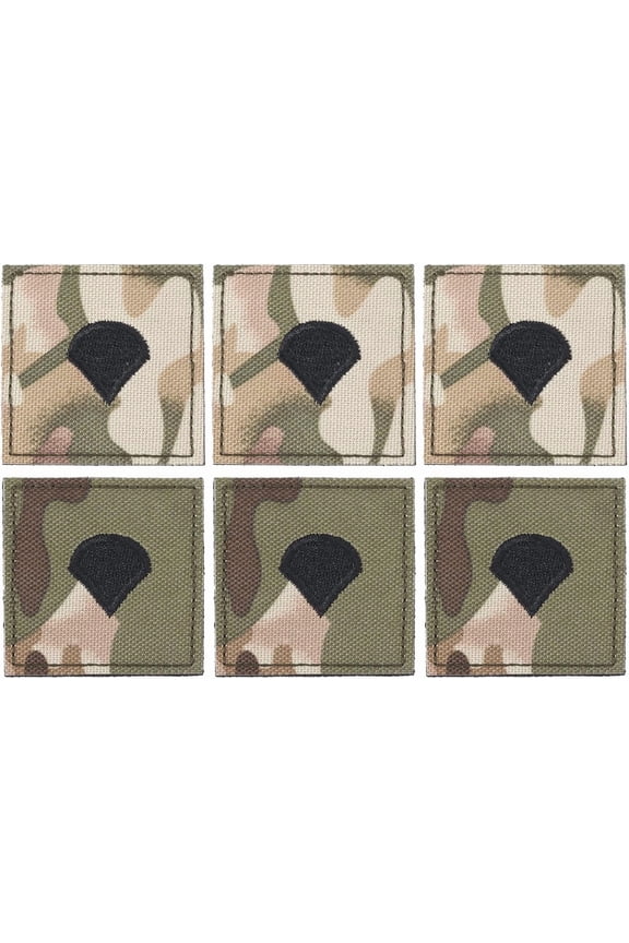 6pcs Embroidered Rank Insignia Staff Sergeant Patch Army Rank Patches Polyester Epaulette Camouflage