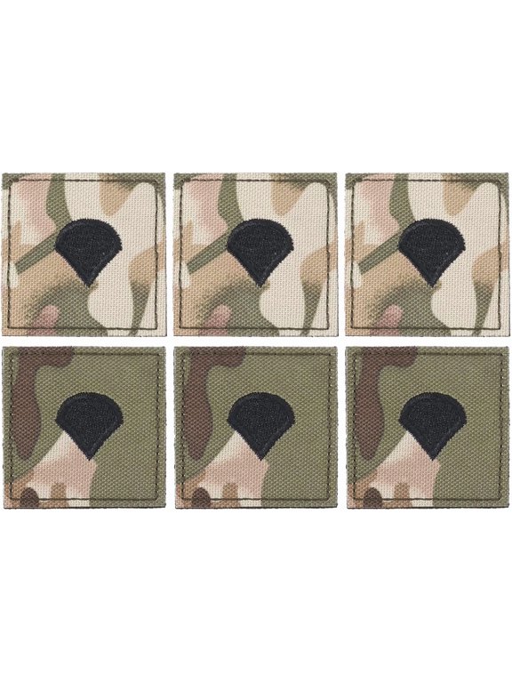 6pcs Embroidered Rank Insignia Staff Sergeant Patch Army Rank Patches Polyester Epaulette Camouflage