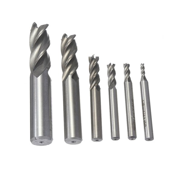 6pcs End Mills Cutter Carbide Coated 4 Flutes Spiral Bit End Mill Metal Cutter CNC Milling Machine Tools 1/4'' Shank Router Bits