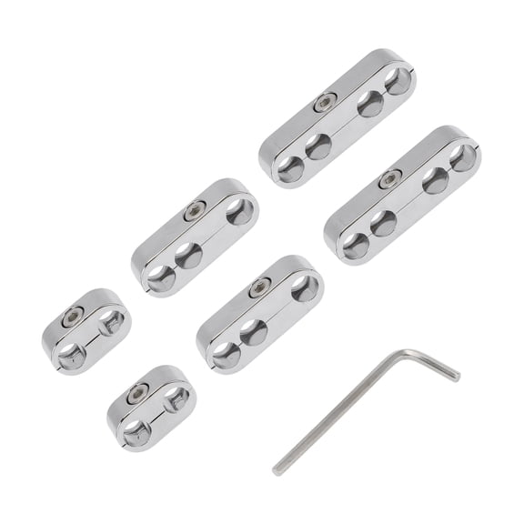 6pcs Engine Spark Plug Separators 7mm 8mm Ignition Wire Separators Holder for Ford Silver Tone