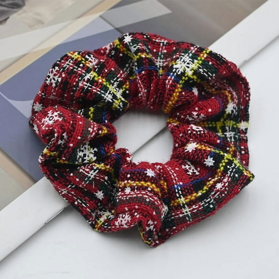 6pcs European and American New Christmas Scrunchies Snowflake Plaid Hair Accessories for Women Ponytail High Elasticity Hair Bands Graduation Valentine's Day Birthday Gifts