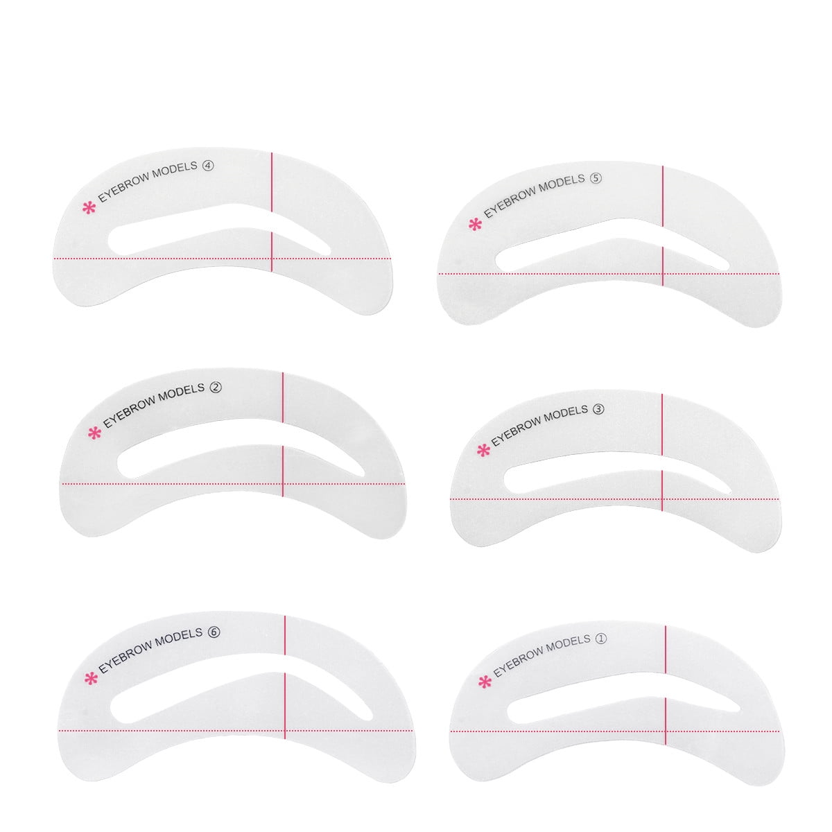 6pcs Eyebrow Model Grooming Stencil Makeup Eye Brow Template Shaper Tool
