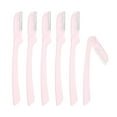 thumbnail image 1 of 6pcs Eyebrow Razor for Women Foldable Facial Razor Stainless Steel Eyebrow Trimmer Leveling Tool Pink, 1 of 7