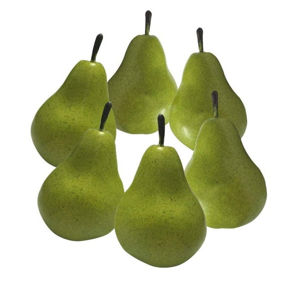 6pcs Fake Pear Artificial Fruits Vivid Green Pear for Home Fruit Shop Supermarket Desk Office Restaurant Decorations;6pcs Fake Pear Artificial Fruits Vivid Green Pear for Fruit Shop Decoration