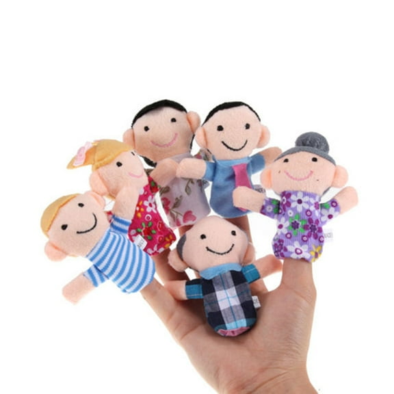 6pcs Family Members Finger Hand Puppet Play Learn Story Toy