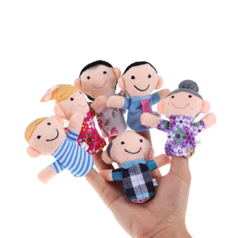 HOMEMAXS 6pcs Family Mermbers Finger Hand Puppet Play Learn Story Toy ...