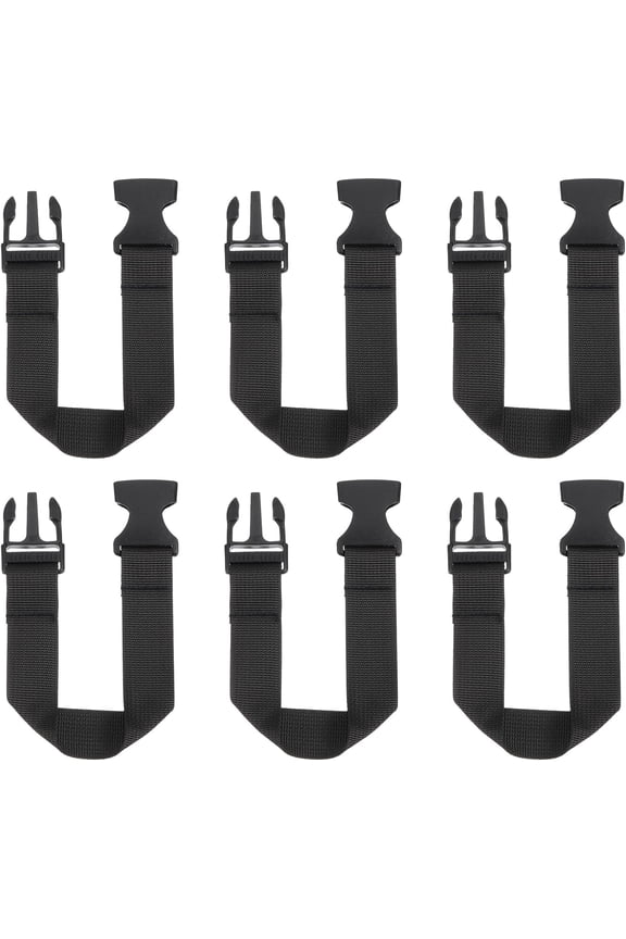 6pcs Fanny Pack Extender Strap, 12" x 1" Belt Bag Waist Extension Strap for Pack, Pouch, Backpack, Black -