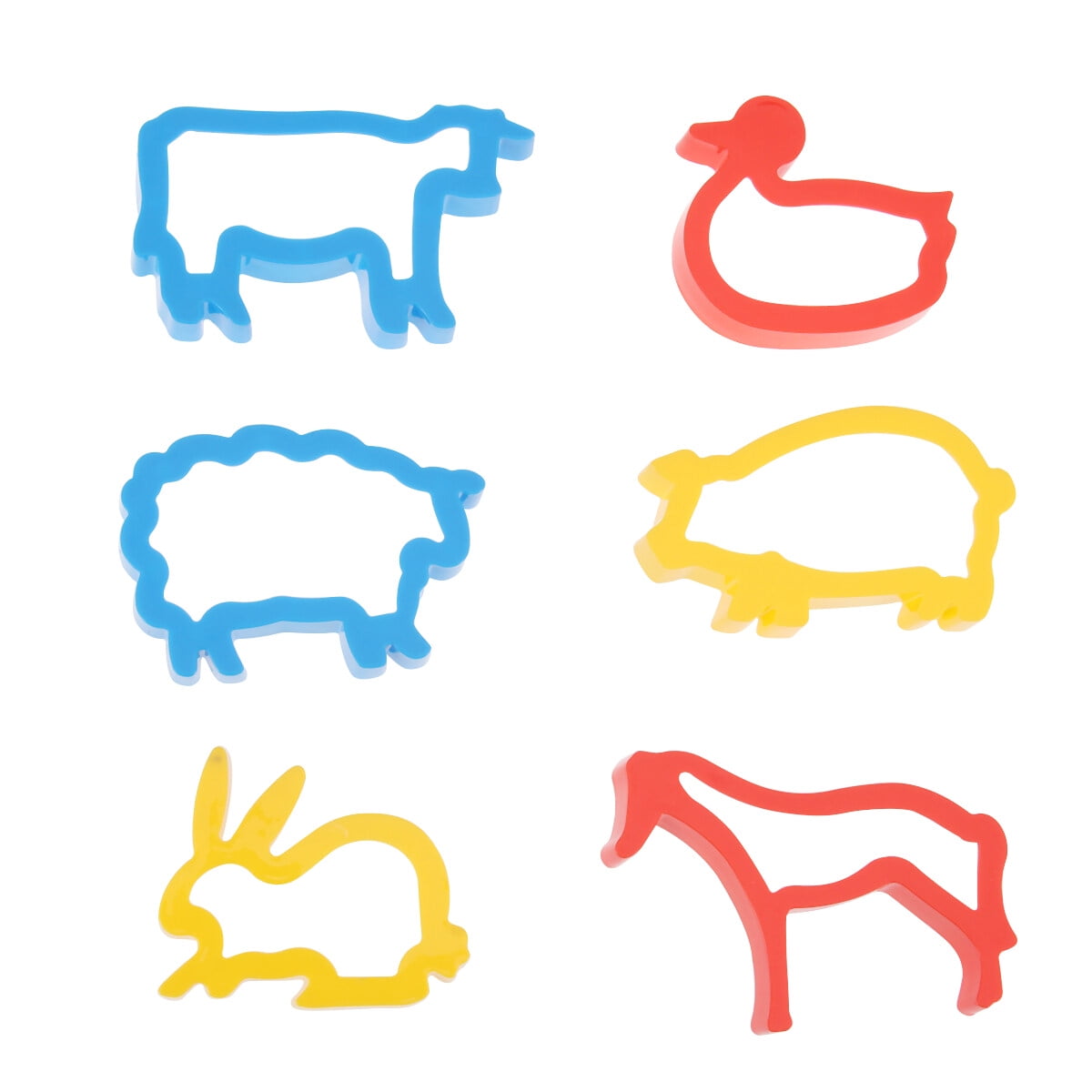 6pcs Farm Animal Cookie Cutter Set Plastic Cookies Modelling Kit