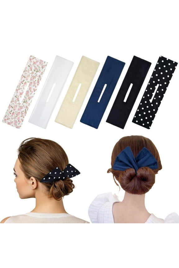 6pcs Fashion Headbands Bun Makers - Flexible Donut Twister, French Curl Hair Clips and Accessories For Women's Long Thick Or Thin Hair