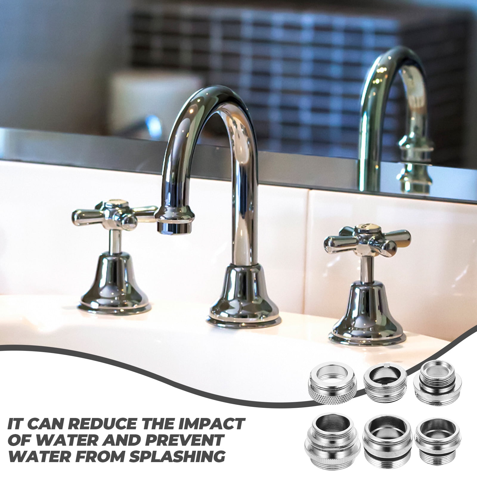 6pcs Faucet To Hose Adapter Sink Hose Attachment Washer Sink Hose Adapter