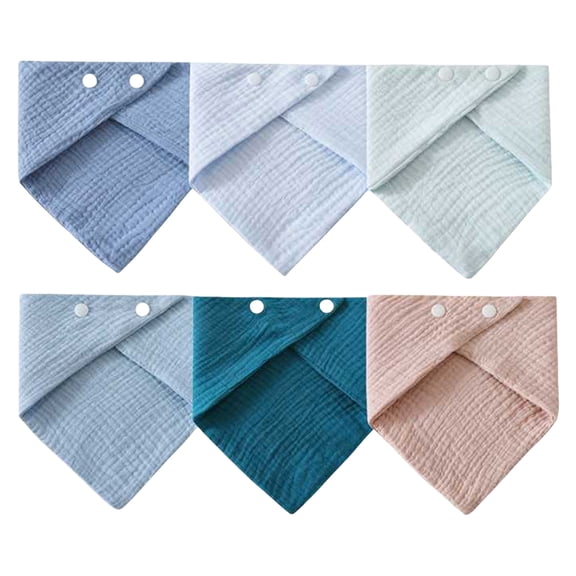 6pcs Feeding Bib Breathable Bib Adjustable Saliva Towel Baby Essential Drooling Apron Burp Cloths for Infant Toddler