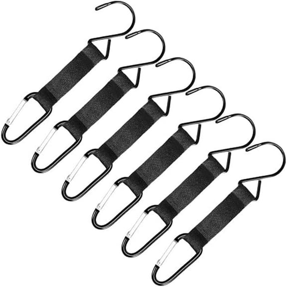 6pcs Fence Hooks, Fence Clips for Backpacks Bottles Nylon Aluminum Buckle Hanging Clips Multifunctional Buckles Outdoor Backpack Hook for Baseball Bags Football Bags