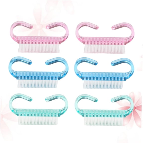 6pcs Finger Nail Scrub Brush Women Nail Brush Pedicure Manicure brush nail brushes plastic cleaner brush cleaner manicure brushes for nails Hand Brush Cleaning detergent grip small