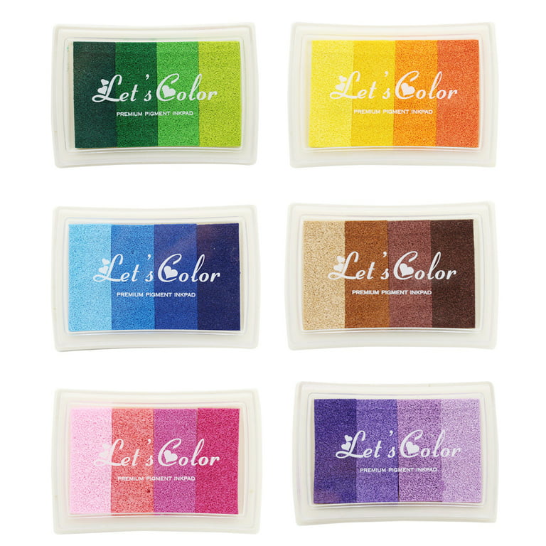 24 Colors Washable Ink Pads For Kids, Fingerprint Rainbow Color Craft Ink  Pad Set For Card