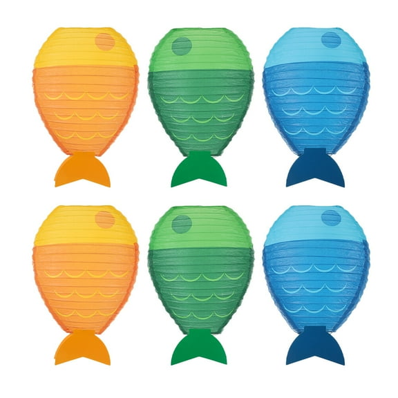 FOMIYES Assorted Color Fish Paper Lantern for Home Decor with Excellent Craftsmanship and Details 6pcs