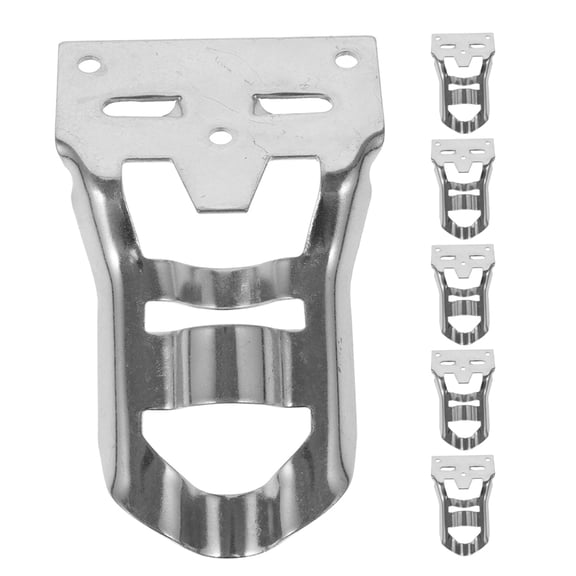 FONDOTIN 6Pcs Plated Silver Flag Pole Bracket Holder Adjustable Galvanized Iron Durable Weather Resistant