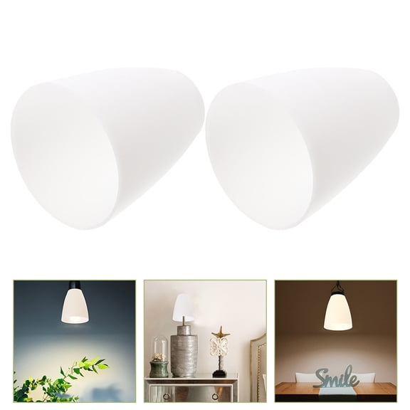 BESTYASH Flat Plastic Lampshade White, and Simple Design, 6 Pieces for Home Lighting Accessories