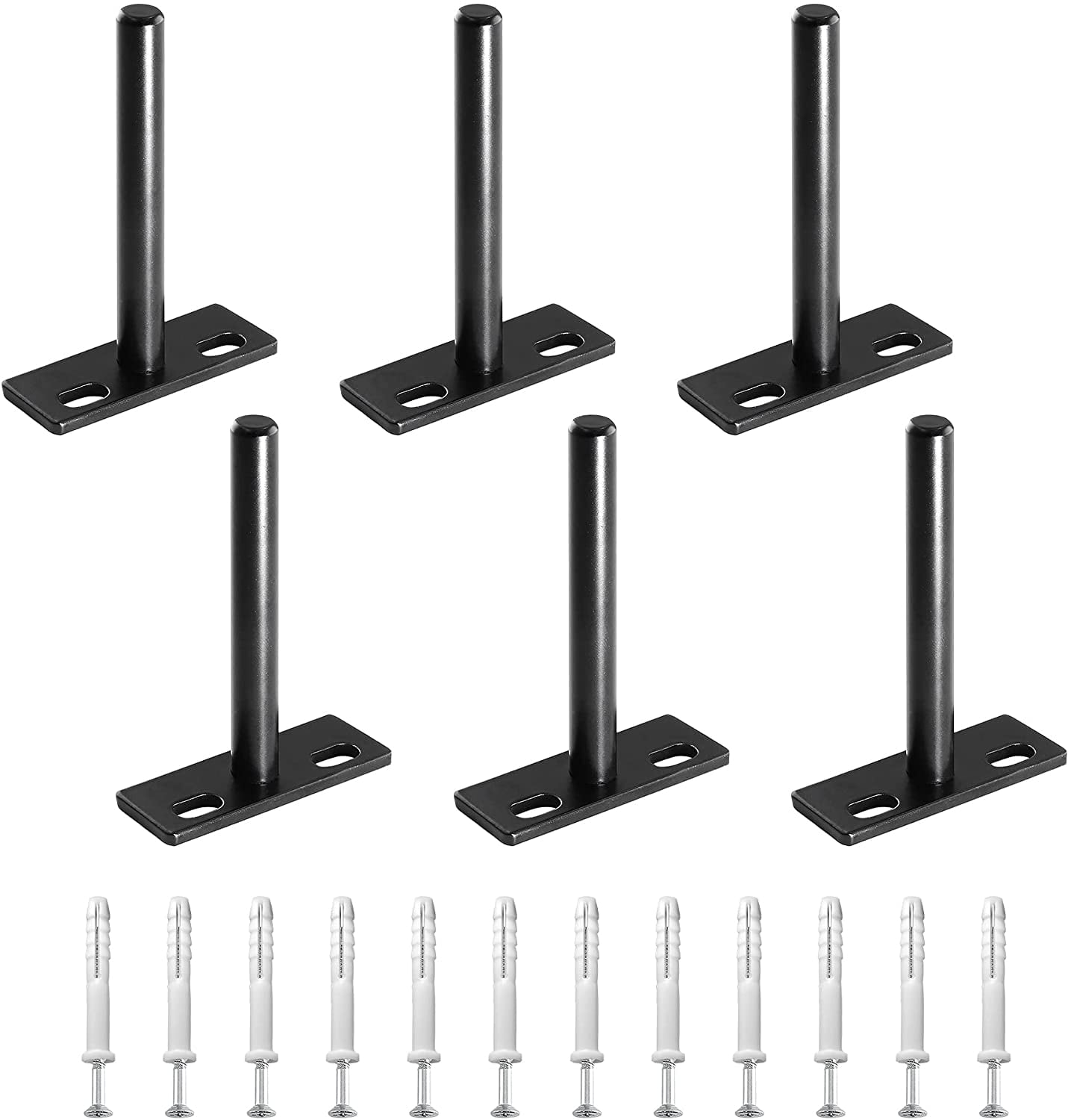 6pcs Floating Shelf Bracket Heavy Duty Hidden Brackets Matte Black