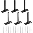 6pcs Floating Shelf Bracket Heavy Duty Hidden Brackets Matte Black