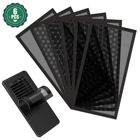 6pcs Floor Register Vent Cover, EEEkit 4x10" Magnetic Air Vent Screen Mesh Cover for Wall Ceiling Floor