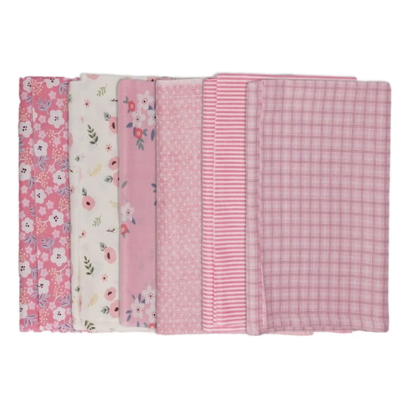 6pcs Floral Assorted Pre Cut Cotton Fabric Quilt Sewing Bundle Square Fat DIY