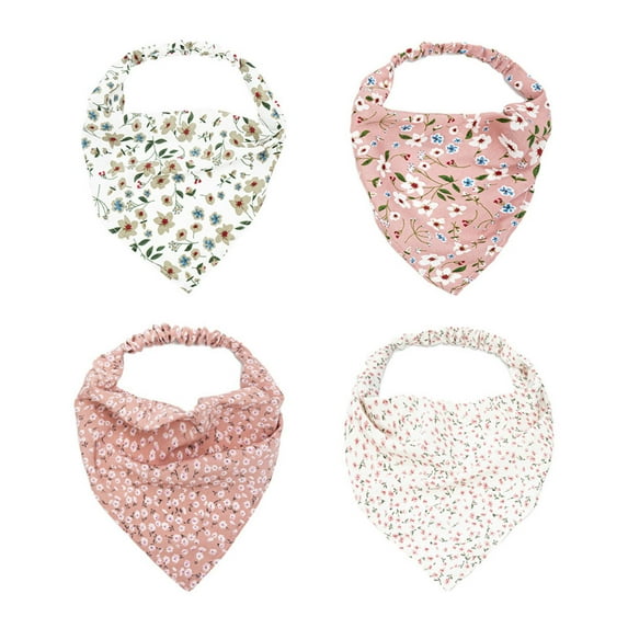 6pcs Floral Elastic Hair Bandanas Scarf Headband Triangle Kerchief for Women Girls Hair Accessories,Style:Style 1;