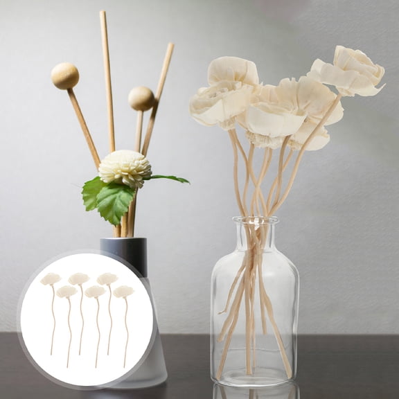 6pcs Rose Scented Rattan Wood Diffuser Sticks for Reed Diffuser Aromatherapy Home Fragrance