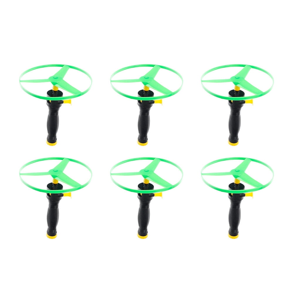 6pcs Flying Disc Toys Kids Flying Disc Plaything Pull String Flying