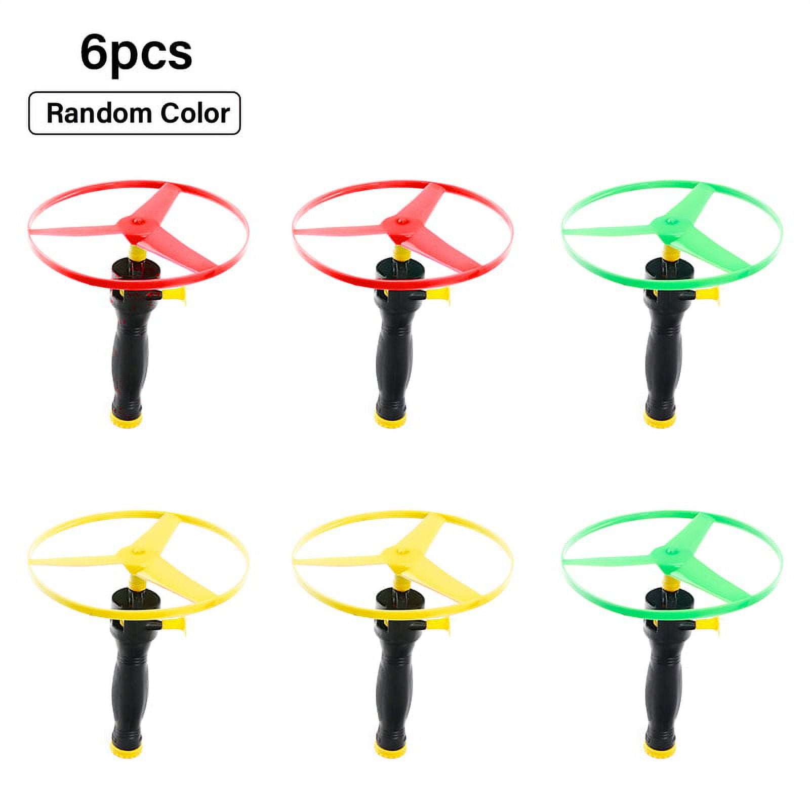 6pcs Flying Disc propeller Toys Kids Helicopter Pull String Flying