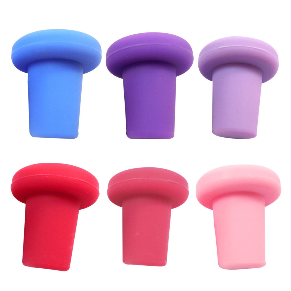 6pcs Food Grade Silicone Wine Bottle Stoppers Sealing Bottle Plugs