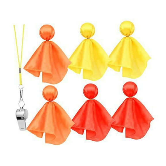 Party Accessories Referee Flags Football Penalty Flags with Whistles Referee Gear Challenge Flags for Football Game