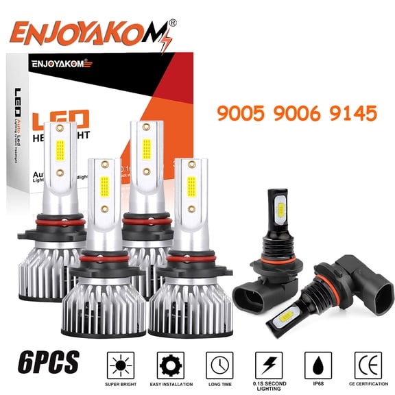 6pcs For LEXUS RX300 1999-2003 Replacement 6000K LED Headlights High Low Beam Bulbs & Fog light Combo