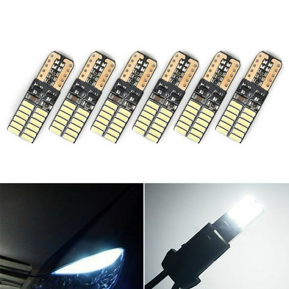 6pcs For T10 LED Lights Bulb 6000K White Error For Mercedes W204 5W DC12-24V