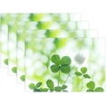 thumbnail image 1 of 6pcs Four-Leaf Clover in Shade Placemat - 12x18in - Washable Heat Crease Resistant Printed Place Mat for Kitchen Dinner Table, 1 of 7