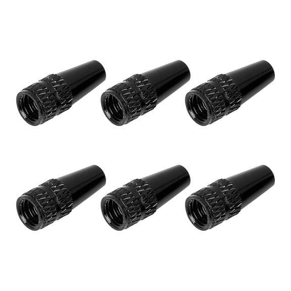 6pcs French Type Valve Caps Aluminum Alloy Bike Bicycle Tire Valve Stem Caps Dust Cover Black