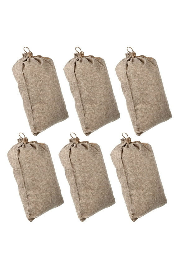 6pcs Fruits Vegetable Storage Burlap Bags Burlap Drawstring Sacks Strong Potato Sacks