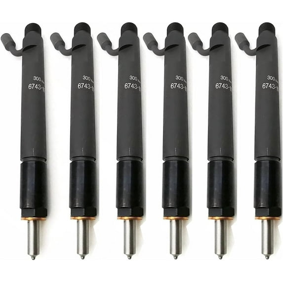 6pcs Fuel Injector 0432191341 6743-11-3320 6743113320 4063524 Compatible with Komatsu Excavator PC200-7 PC300-7 PC350-7 PC360-7 Engine 6D114