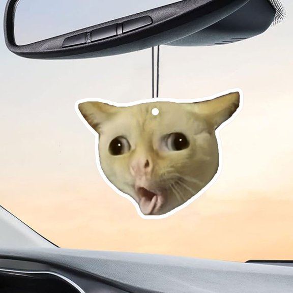 6pcs Funny Cat Design Car Aromatherapy Tablet, Car Fragrance Tablet, Car Rearview Mirror Pendant, Wardrobe Aromatherapy Tablet