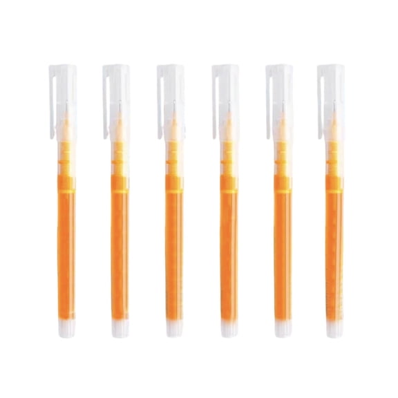 6pcs Gel Pens, 0.5mm Rolling Ball Writing Pen, Quick Dry Fine Point Liquid Ink Pen for Office Home Classroom Use, Yellow
