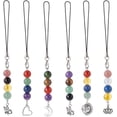 thumbnail image 1 of 6pcs Gemstone Phone Charms Beaded Hanging Charms with Alloy Pendants Mobile Phone Straps Lanyard Charms for Women Purse Keychain Pendants Moblie Phone Cases Home Decor Colorful, 1 of 7