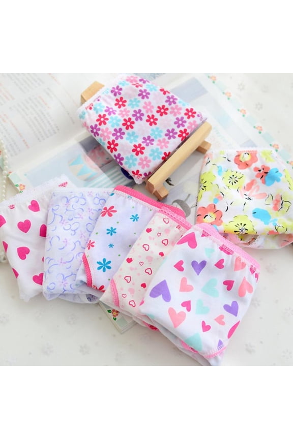 6pcs Girls' Cotton Brief Breathable Toddler Panties Kids Assorted Underwears