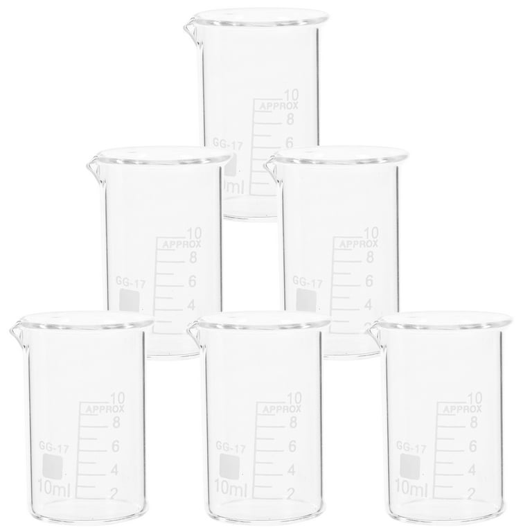 Lot De 6 Bechers à Mesurer Gradués En Plastique PP - 300 Ml Avec Poignée - Pour Laboratoire