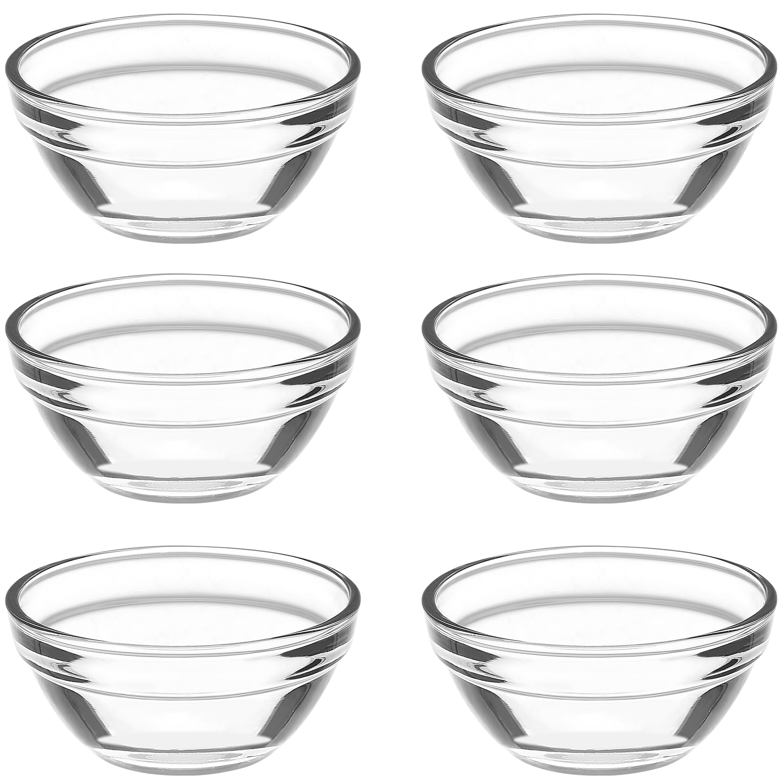 6pcs Glassware Set Small Clear Glass Dessert Pudding Jelly Snack 