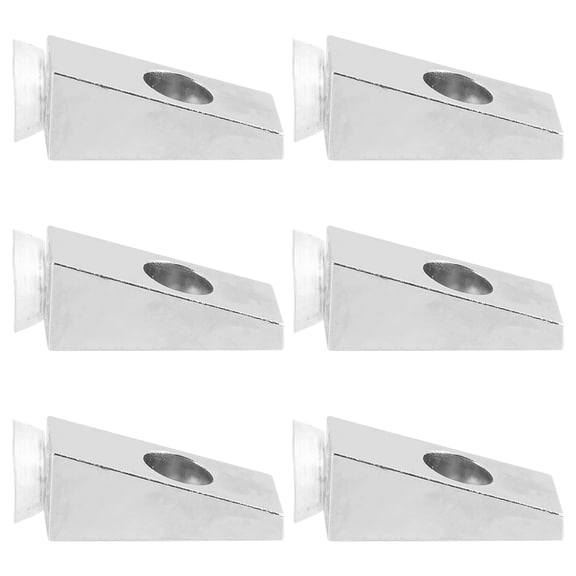 HAKIDZEL Shower Glass Brackets Zinc Alloy Silver 6Pcs