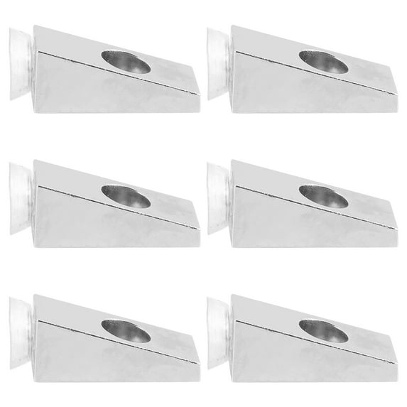 HAKIDZEL Shower Glass Brackets Zinc Alloy Silver 6Pcs