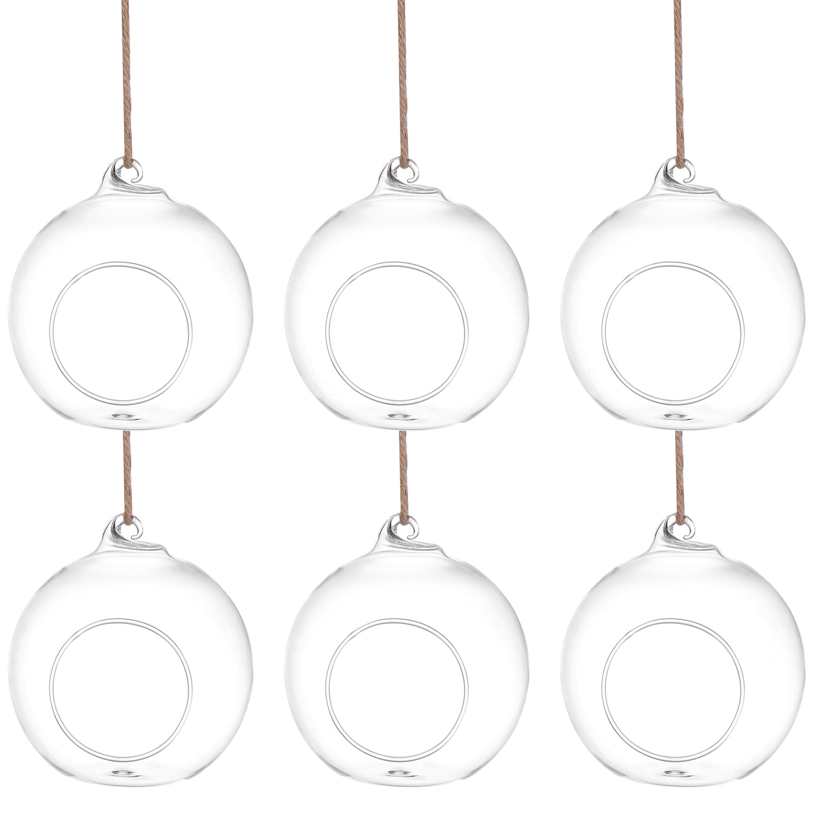 Homemaxs 6pcs Glass Terrarium Hanging Terrarium Succulent Plants Holder