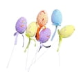 thumbnail image 1 of 6pcs Glitter Easter Egg Picks Foam Crafts Wooden Stake Decoration Cake Topper Sticks Garden Ornament, 1 of 9